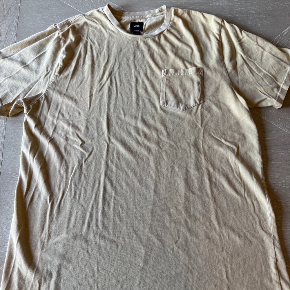 Vans Men’s Short Sleeve Pocket Tee in Light Cream/yellow